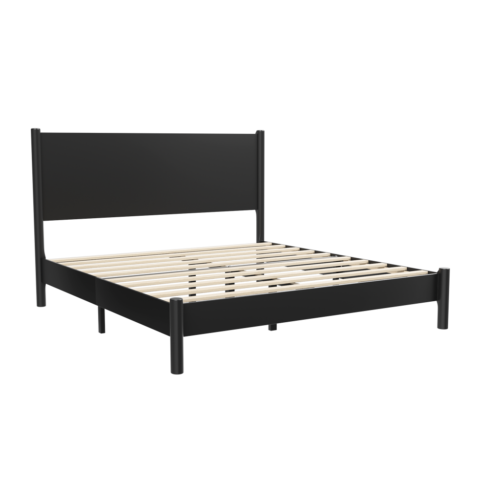 Frostbloom Modern Farmhouse Queen Size Wood Platform Bed Frame
