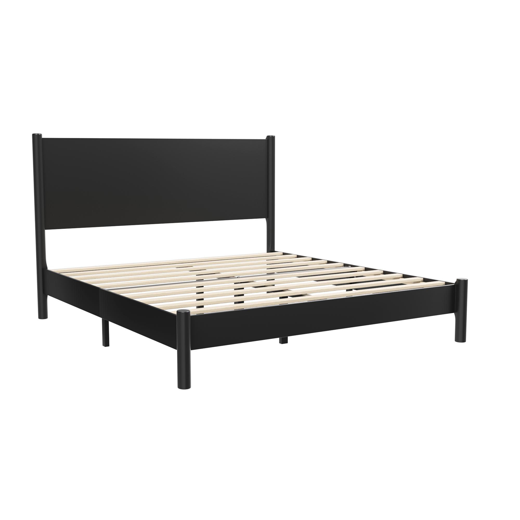 Frostbloom Modern Farmhouse Queen Size Wood Platform Bed Frame