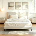 Frostbloom Platform Bed Frame with  Upholstered Headboard, No Box Spring Needed