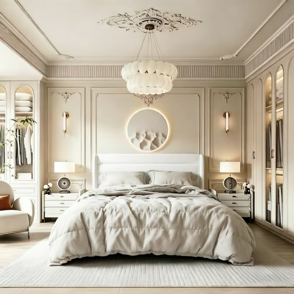 Frostbloom Bed Frame with  Upholstered Wingback Headboard, No Box Spring Needed