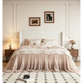 Frostbloom Platform Bed Frame with Vertical Channel Tufted Wingback Headboard