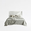 Frostbloom Bed Frame with Wingback Headboard & USB/Type-C Charging Ports