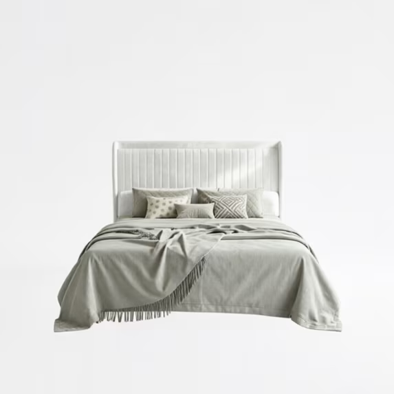 Frostbloom Bed Frame with Wingback Headboard & USB/Type-C Charging Ports