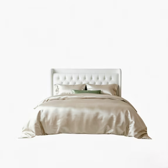 Frostbloom Bed Frame with Charging Station (USB & Type-C) – Diamond-Tufted Wingback Heaadboard & Storage