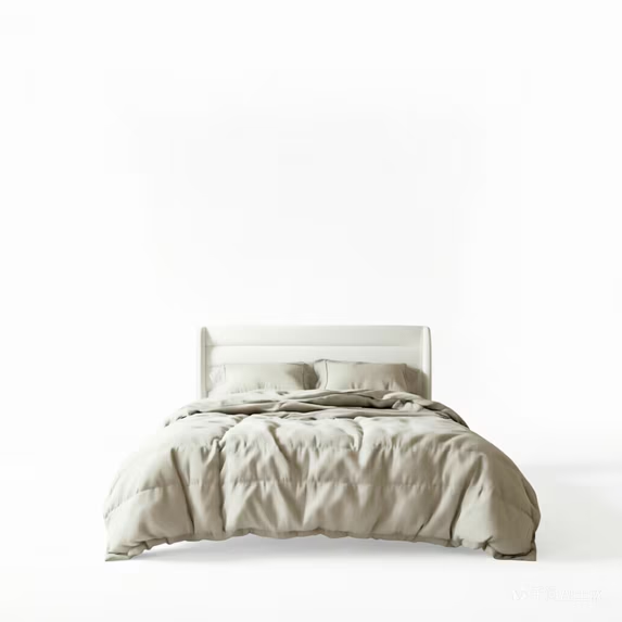 Frostbloom Wingback Bed Frame – Upholstered Headboard, No Box Spring Needed