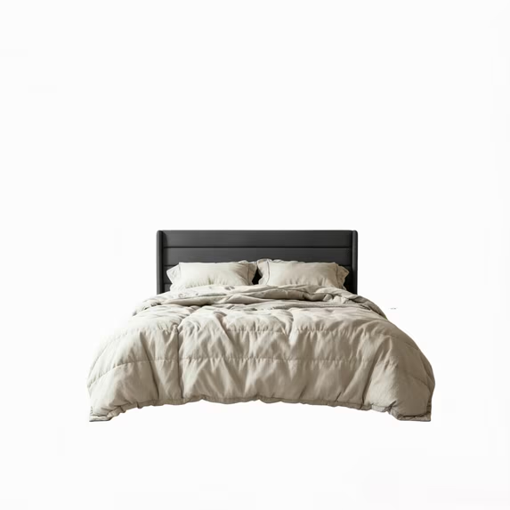 Frostbloom Wingback Bed Frame – Upholstered Headboard, No Box Spring Needed