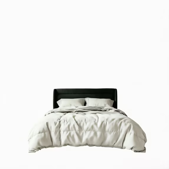 Frostbloom Wingback Bed Frame – Upholstered Headboard, No Box Spring Needed