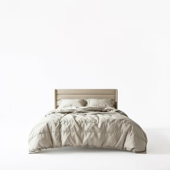 Frostbloom Wingback Bed Frame – Upholstered Headboard, No Box Spring Needed