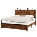 Frostbloom Wooden Platform Bed Frame with Headboard