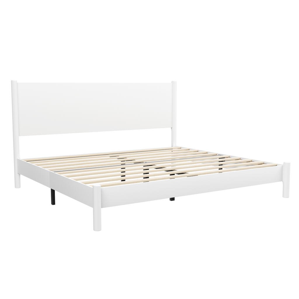 Frostbloom Modern Farmhouse Queen Size Wood Platform Bed Frame