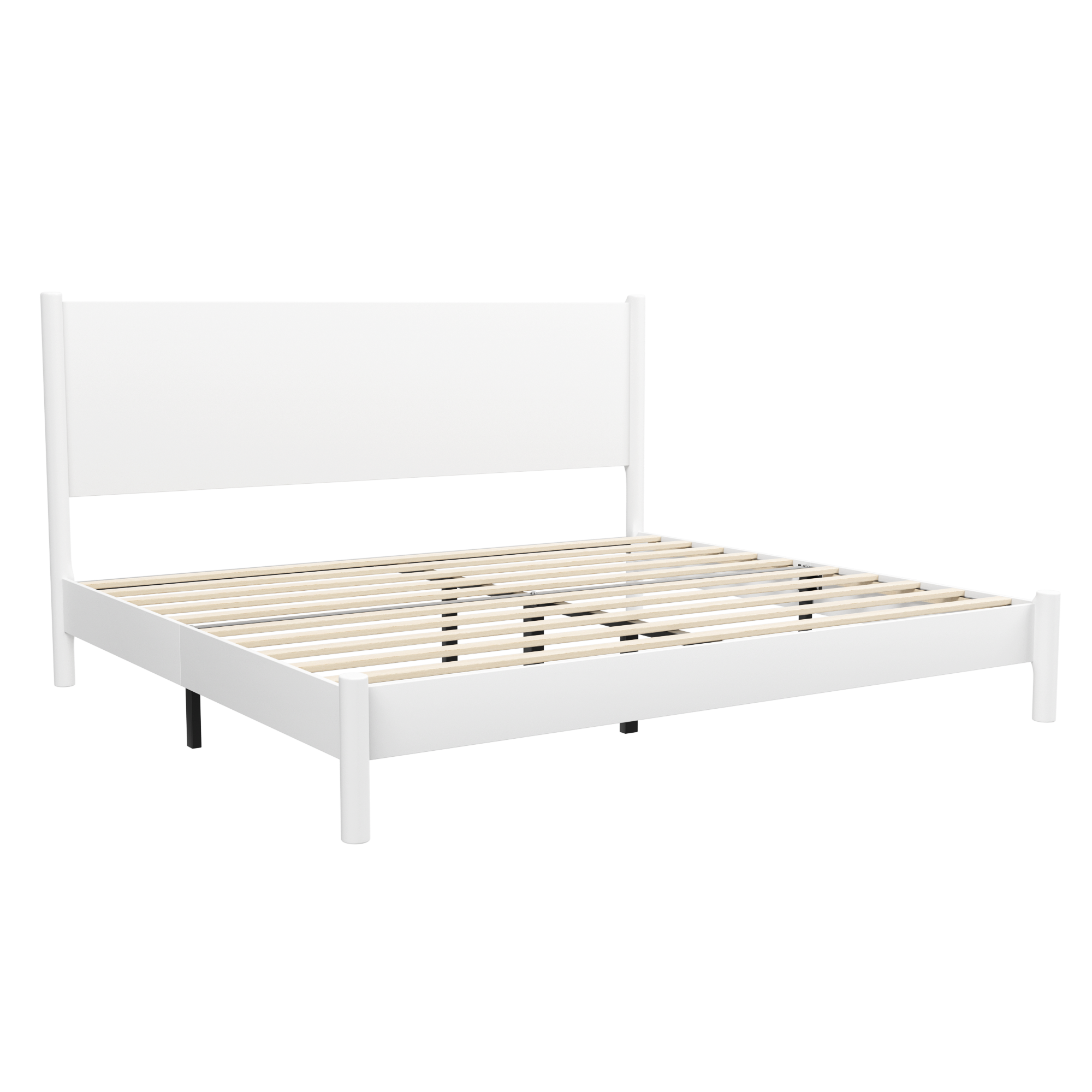 Frostbloom Modern Farmhouse Queen Size Wood Platform Bed Frame