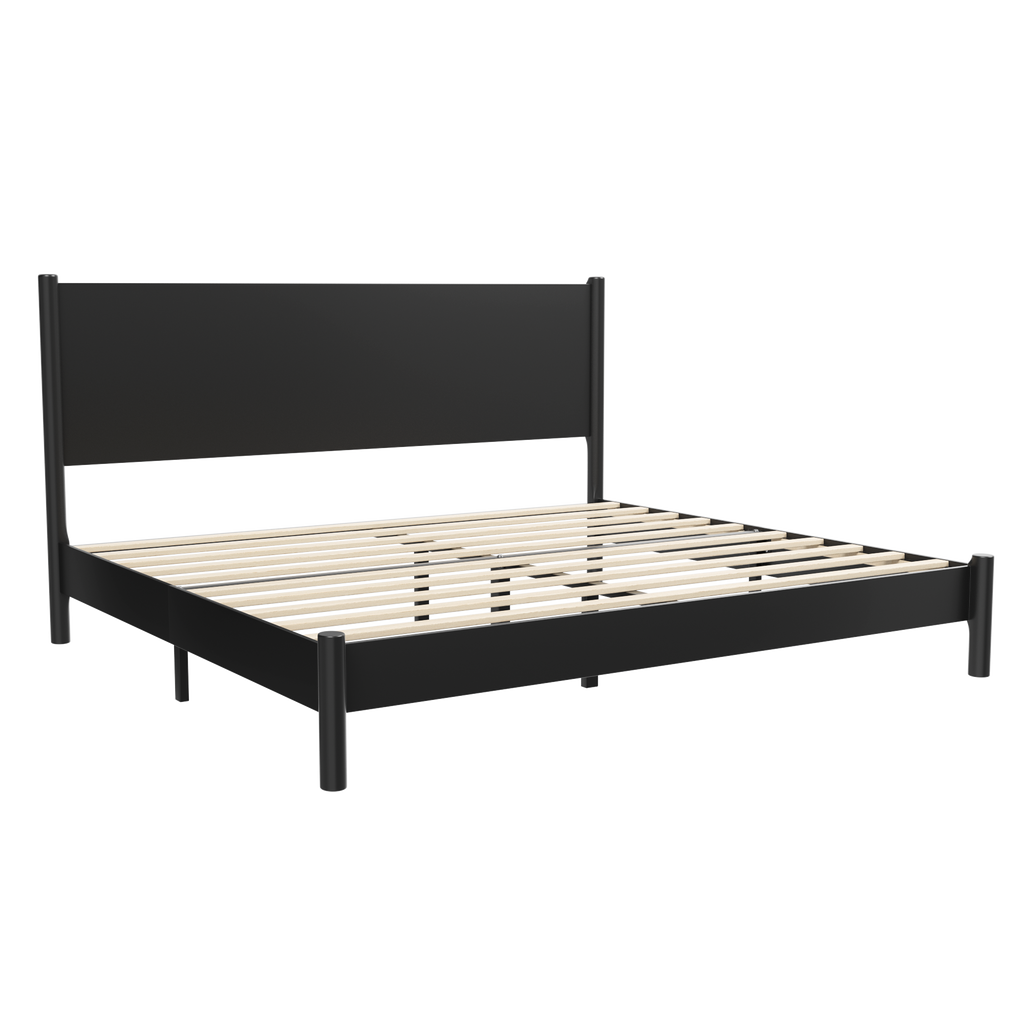 Frostbloom Modern Farmhouse Queen Size Wood Platform Bed Frame