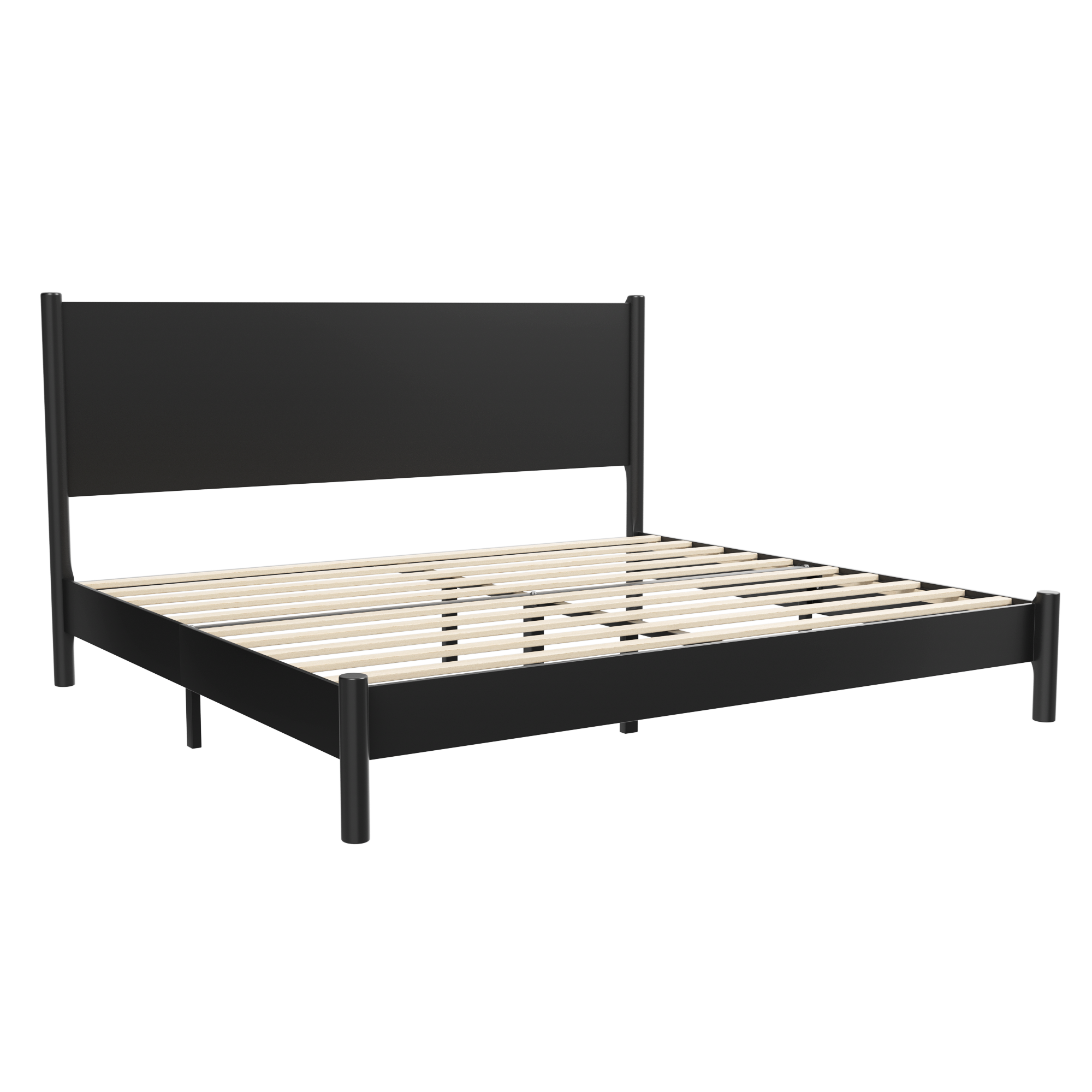 Frostbloom Modern Farmhouse Queen Size Wood Platform Bed Frame