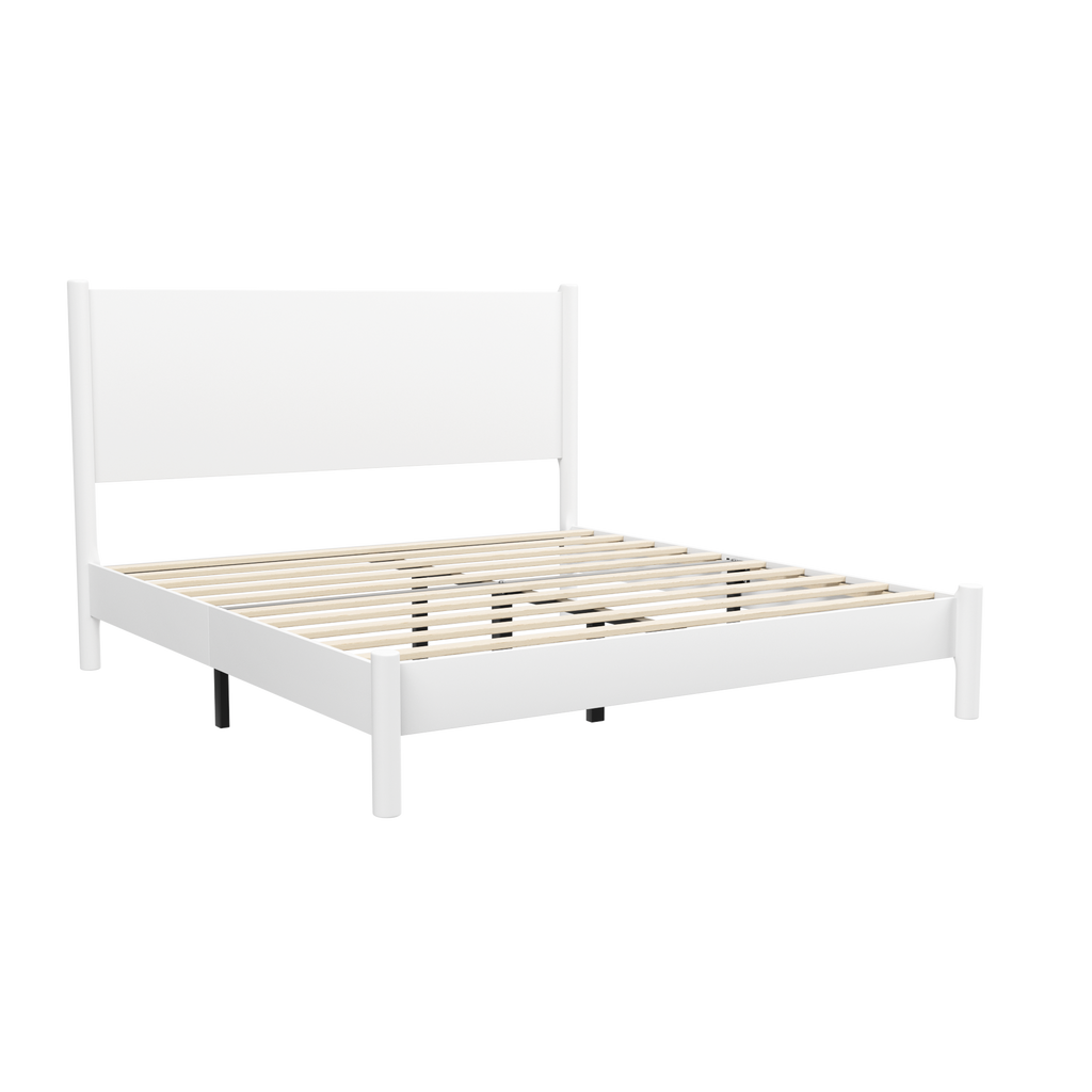 Frostbloom Modern Farmhouse Queen Size Wood Platform Bed Frame