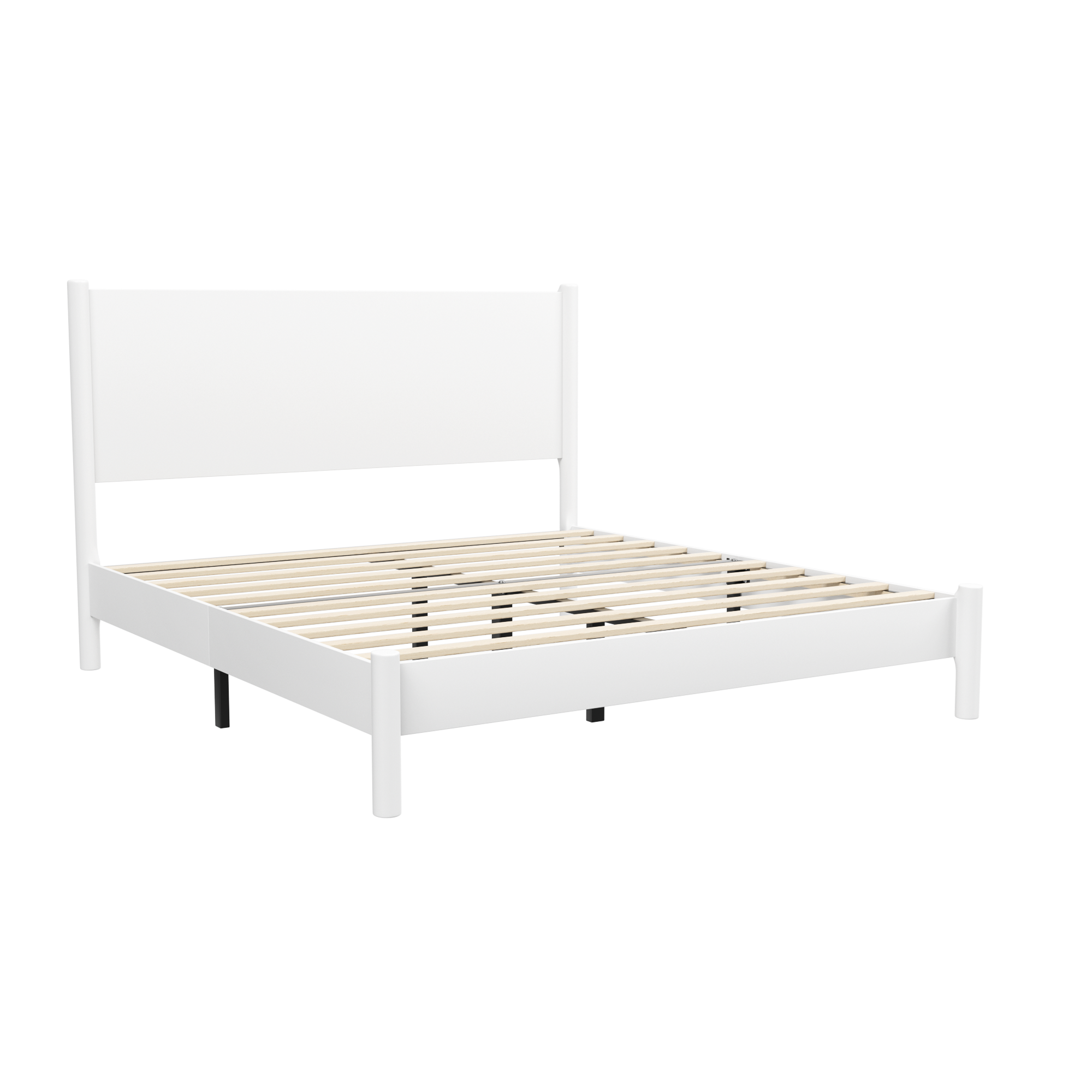 Frostbloom Modern Farmhouse Queen Size Wood Platform Bed Frame