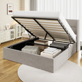 Frostbloom Platform Bed with 2-Panel  Upholstered Wingback Headboard, Lift Up Storage Frame