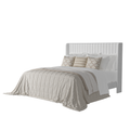 Frostbloom Bed Frame with Vertical Channel Tufted Wingback Headboard – Platform Design