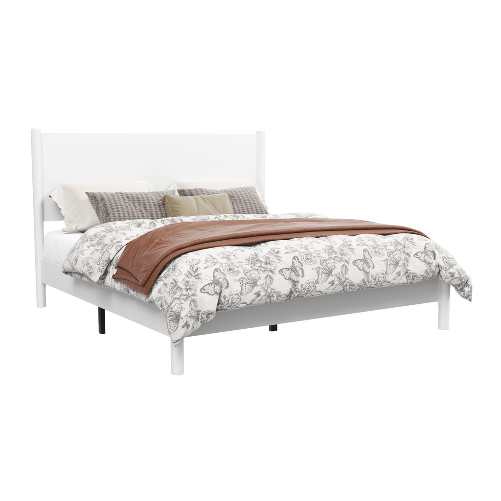 Frostbloom Modern Farmhouse Queen Size Wood Platform Bed Frame