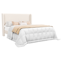 Frostbloom Upholstered Platform Bed Frame - Boucle with Wingback Headboard