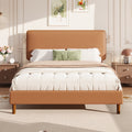 Frostbloom  Bed Frame, Upholstered Faux Leather Design with Adjustable Headboard