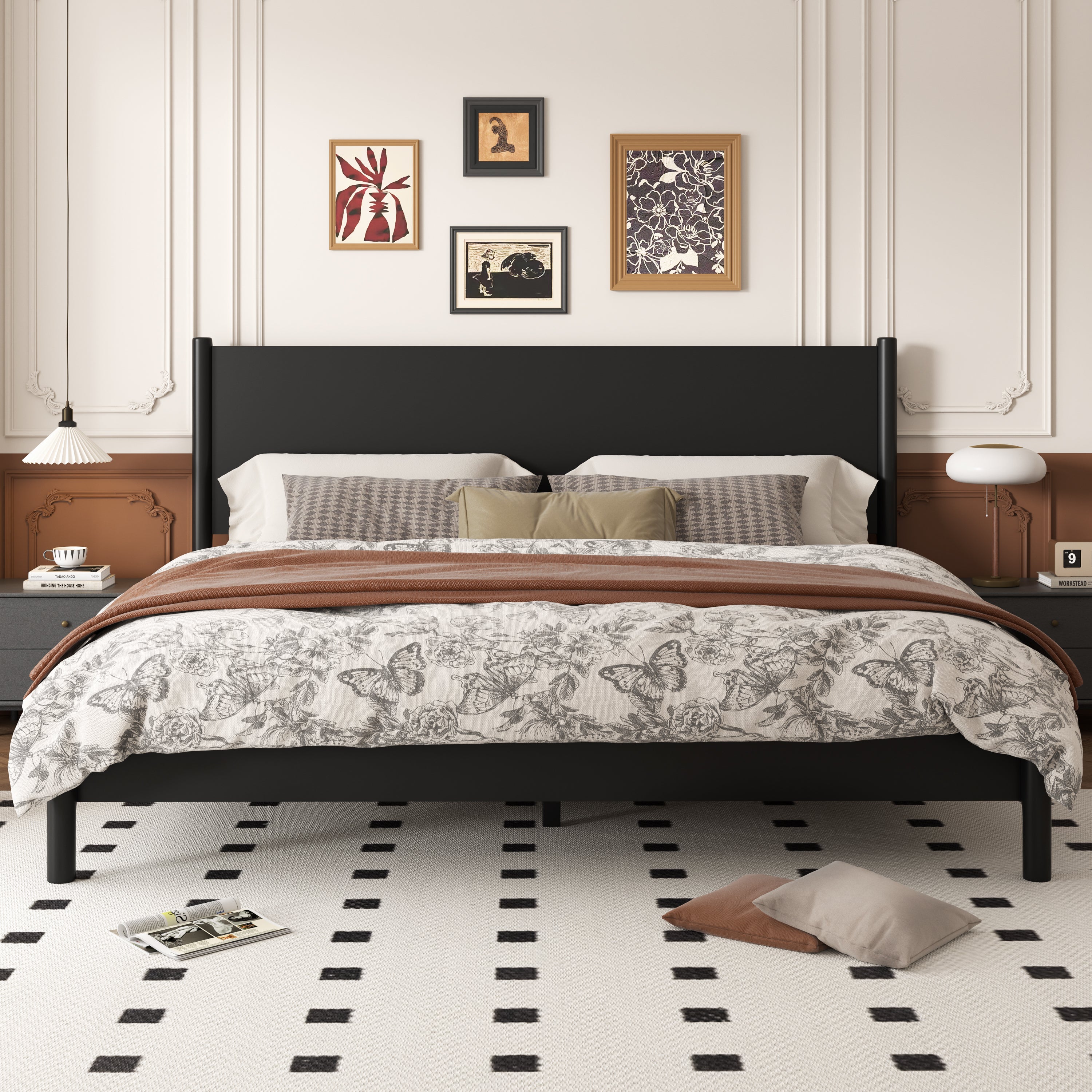 Frostbloom Modern Solid Wood Platform Bed Frame