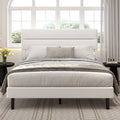 Frostbloom Platform Bed Frame with Upholstered Headboard, No Box Spring Needed
