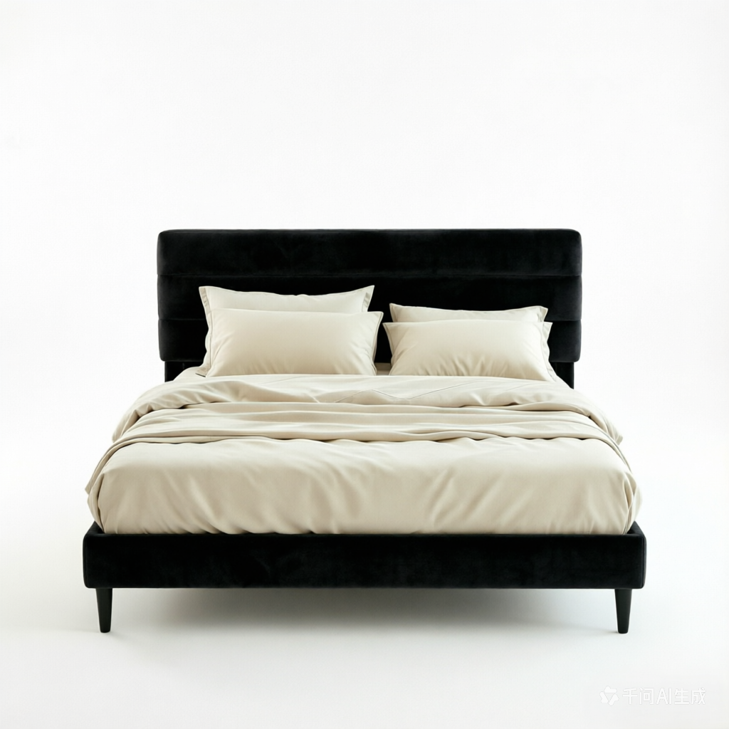 Frostbloom   Upholstered Platform Bed Frame with Solid Wood Slats