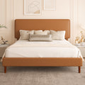 Frostbloom  Bed Frame, Upholstered Faux Leather Design with Adjustable Headboard