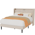 Frostbloom Bed Frame with USB & Type-C Charging Ports – Platform Design