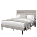 Frostbloom Bed Frame Platform with Upholstered Headboard, No Box Spring Needed