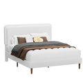 Frostbloom Boucle Upholstered Platform Bed Frame with Cloud Style Adjustable Headboard